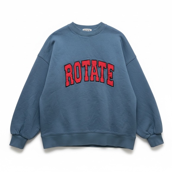 ROTATE Tops - Rotate Birger Christensen Sunday Heavy Sweat Crewneck Blue Size X-Small
